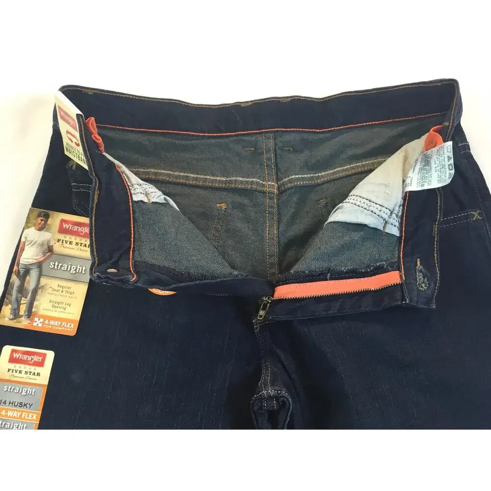 Wrangler Youth 4-Way Flex Straight Husky Sz 14 Reg Jeans NWT